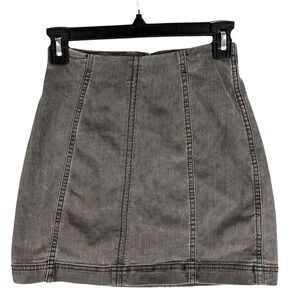 Free People Modern Femme Denim Mini Skirt Women 0‎ High Rise Y2K Bodycon Panel
